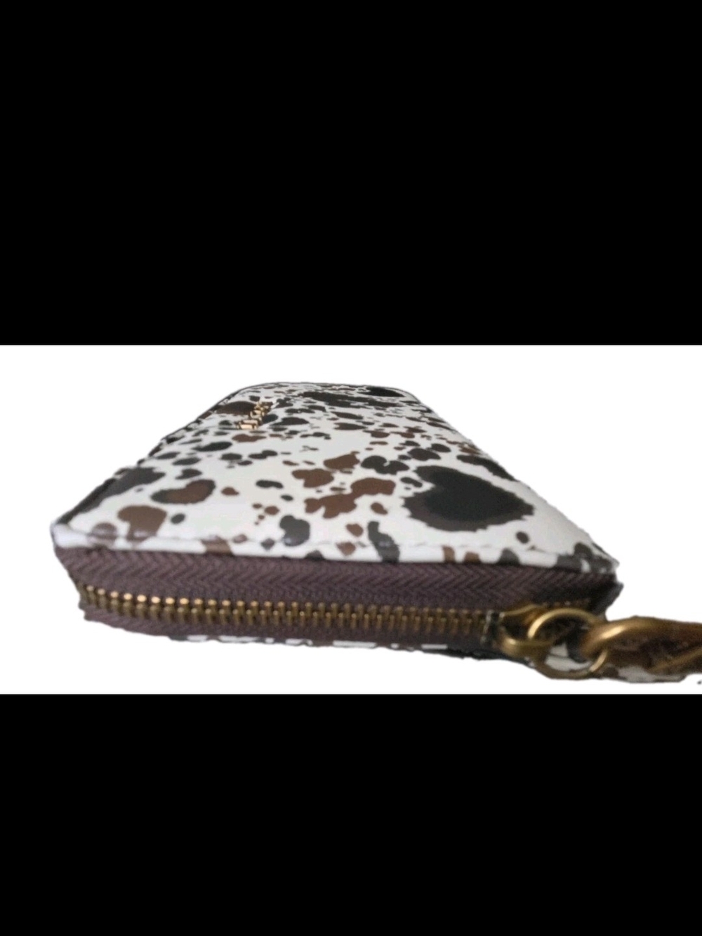 Women's Betsey Johnson Cow Print & Hearts Wristlet Wallet With Removable Strap - Picture 5 of 10
